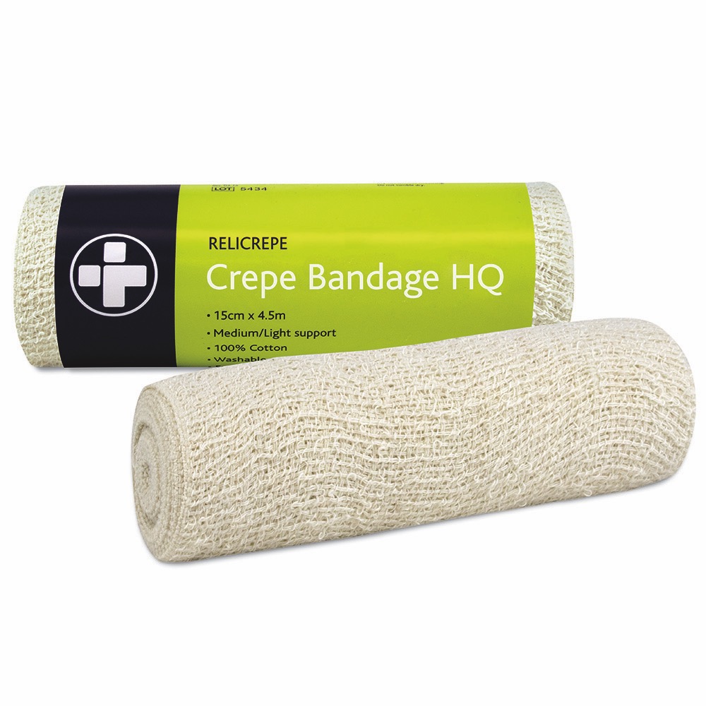 Relicrepe Bandage HQ, White, 15cm x 4m , 10 x  Single Unit