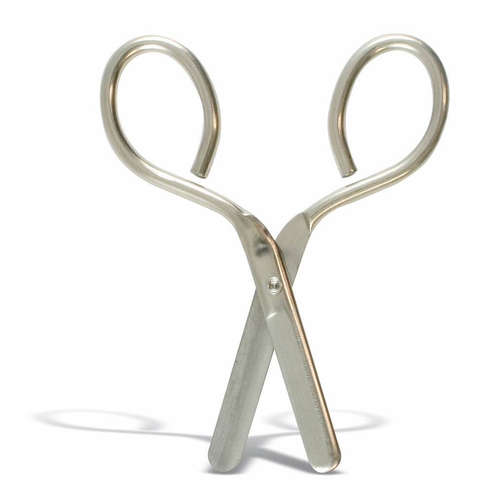 Round Ended Scissors , Nickel Plated, 4