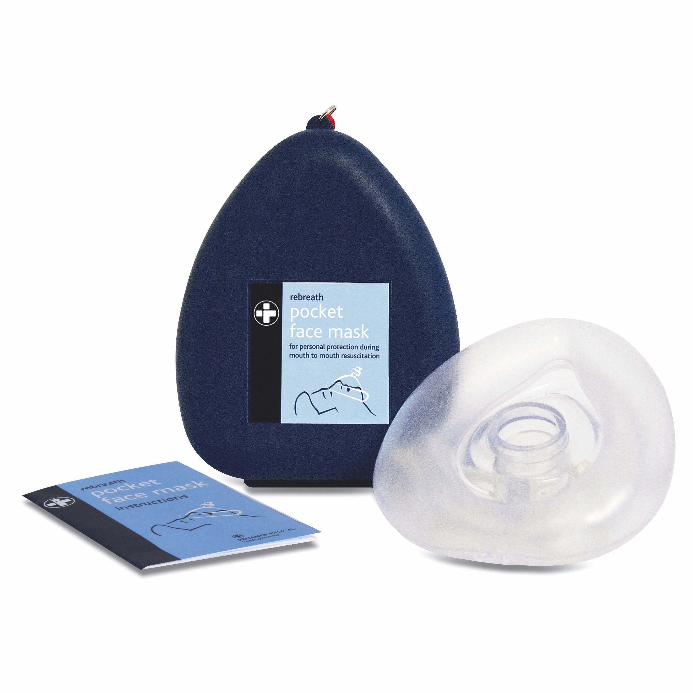 Rebreath Pocket Face Mask, with Valve, One Size, 5 Single Unit