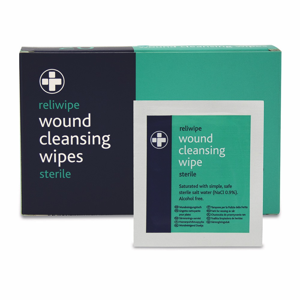 Reliwipe Moist Cleansing Wipes, Sterile, Box of 20, 5 Box of 20