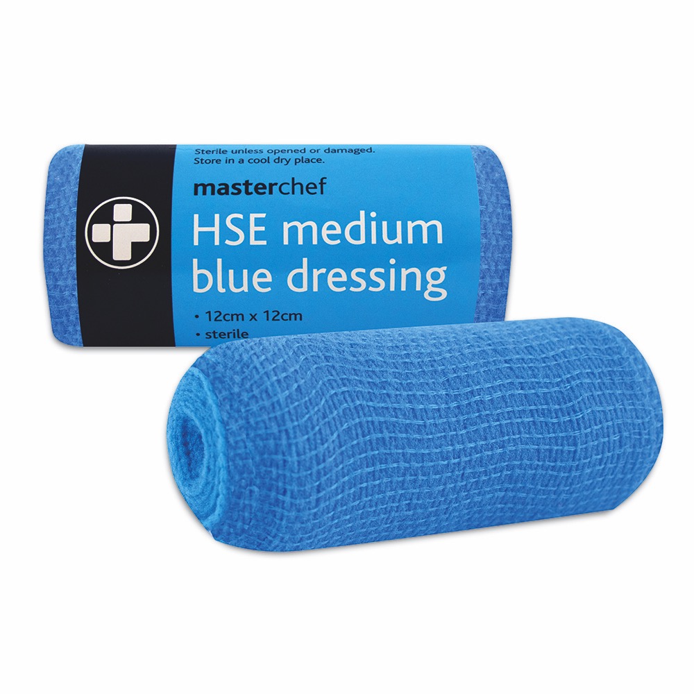 HSE Dressing - Blue, Unboxed, Medium 12cm x 12cm, 10 x  Single Unit