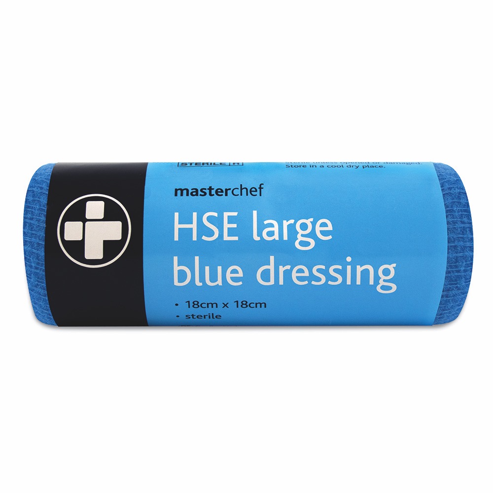 HSE Dressing - Blue, Unboxed, Large 18cm x 18cm, 10 x  Single Unit