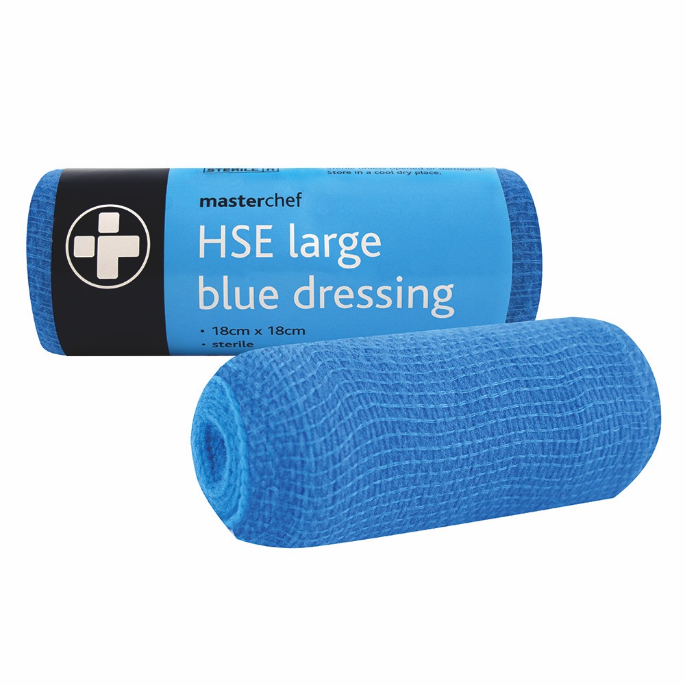 HSE Dressing - Blue, Unboxed, Large 18cm x 18cm, 10 x  Single Unit