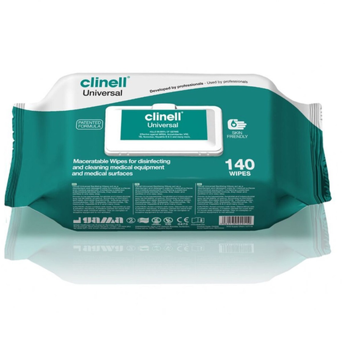 Clinell Universal Maceratable Wipes Pack 160