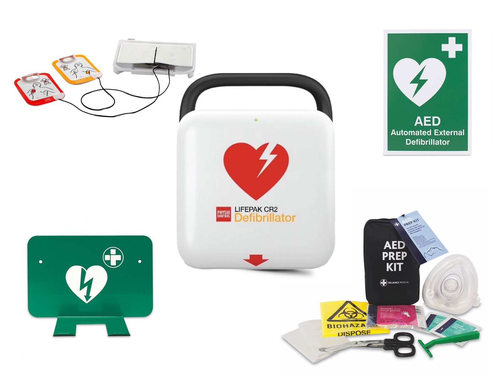 LifePak CR2 Fully Automatic Defibrillator with Wifi Indoor Package