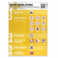 COSHH Symbols & Regulations Guidance Poster, Laminated, 420mm x 594mm, 1 x  Pack of 10