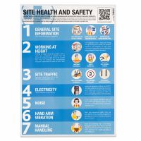 Construction Site Guidance Poster, Laminated, 420mm x 594mm, 1 x  Pack of 10