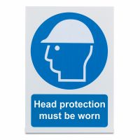 Head protection must be worn, Rigid, 297 x 210mm, 1 x  Single Unit