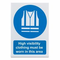 High visibility clothing must be worn in this area  , Vinyl, 297 x 210mm, 1 x  Single Unit