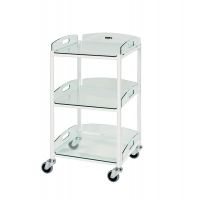 Sunflower Dressing Trolley – 46cm Width with Glass Effect Safety Trays