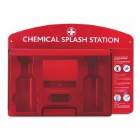 Chemical Splash Station - empty, Red/Clear Lid, 36cmH x 51cmW x 10cmD, 1 x  Single Unit