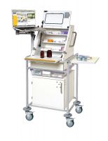 Sunflower ﻿﻿﻿Small EPMA Ward Drug Trolley with Laptop Arm & Bracket, Tray and 1 Secure Bottom Storage Cabinet