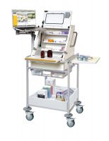 Sunflower ﻿﻿﻿Small EPMA Ward Drug Trolley with Laptop Arm & Bracket, Tray and Bottom Shelf