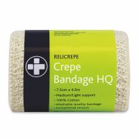 Relicrepe Bandage HQ, White, 7.5cm x 4m , 10 x  Single Unit