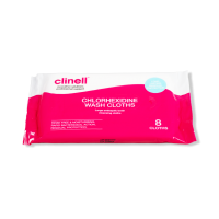 Clinell 2% Chlorhexidine Wash Cloths Pack 8