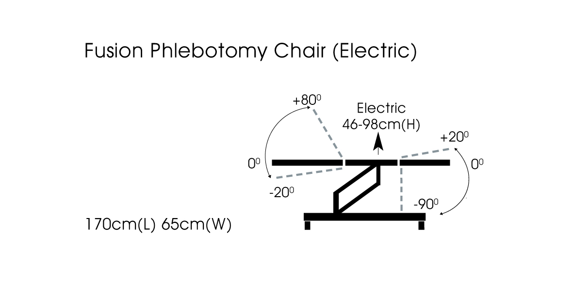 Sunflower Fusion Phlebotomy Chair - Electric Height Adjustment, Gas Assisted Head & Foot Sections