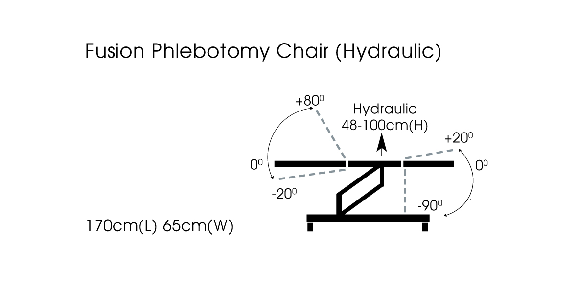 Sunflower Fusion Phlebotomy Chair - Hydraulic Height Adjustment, Gas Assisted Head & Foot Sections