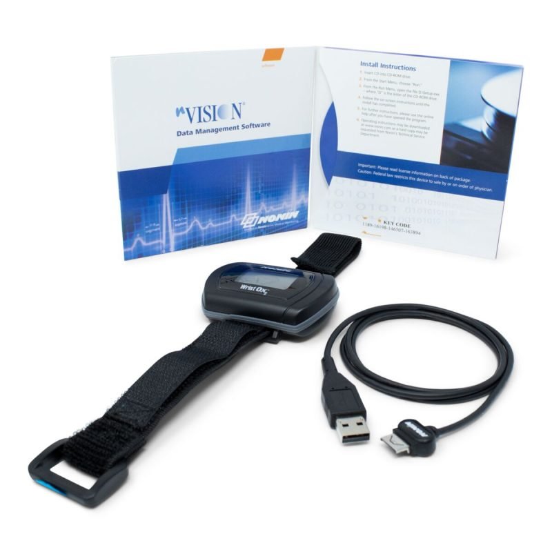 Nonin 3150 WristOx2 Pulse Oximeter Kit with nVision Software & Download Cable