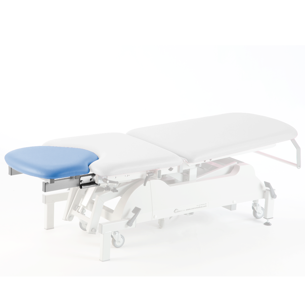 The removable gynaecology couch leg extension can be fitted to any SEERS Medical Gynaecology Couch.