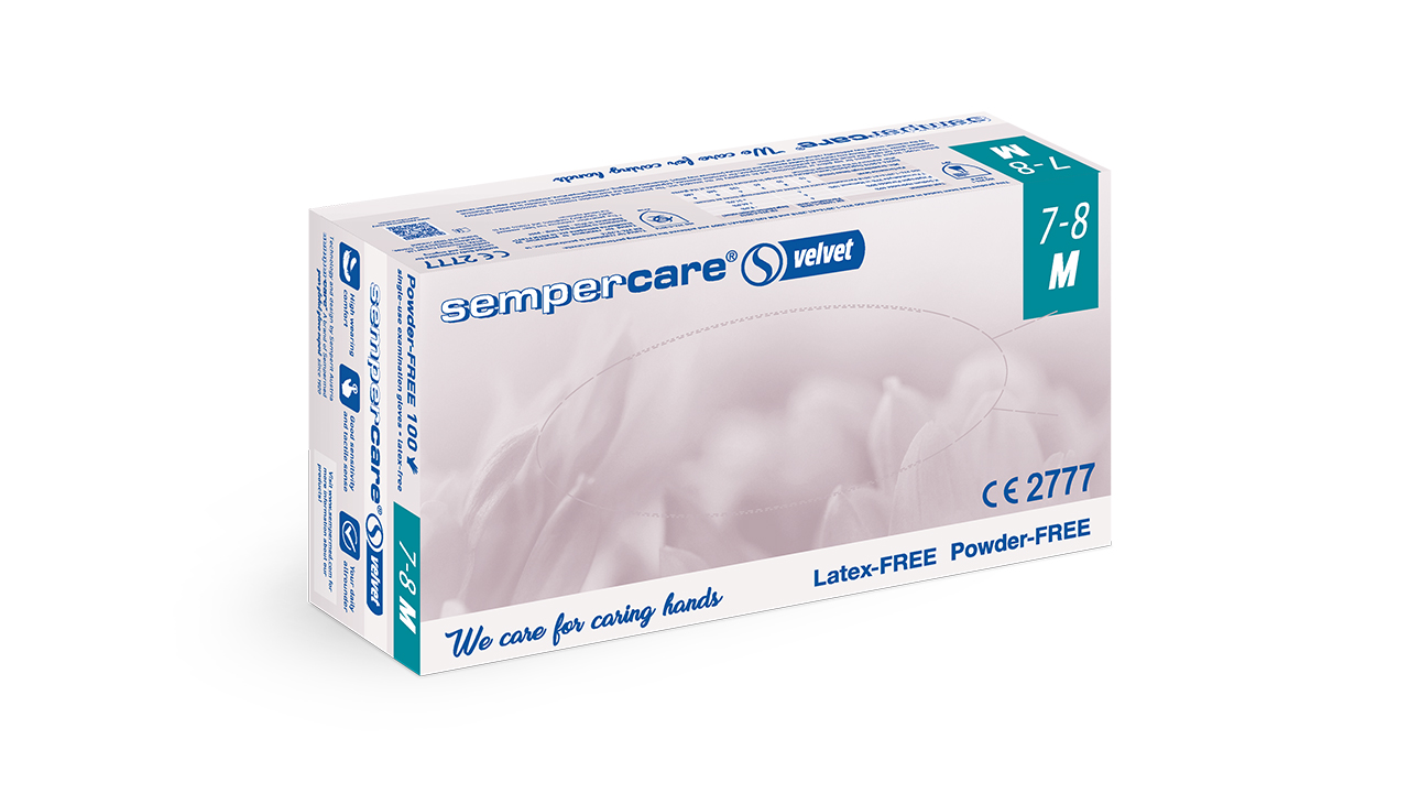 Sempercare® velvet powder free nitrile examination gloves Size-XS