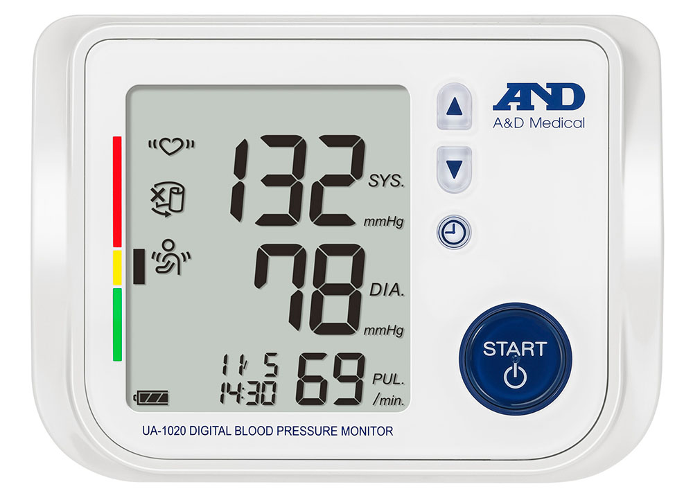 A&D Medical UA-1020-W Upper Arm Blood Pressure Monitor with Wide Range Cuff and Atrial Fibrillation Screening 